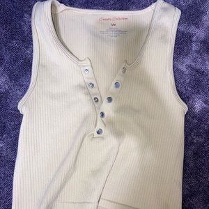 Tan tank top with buttons